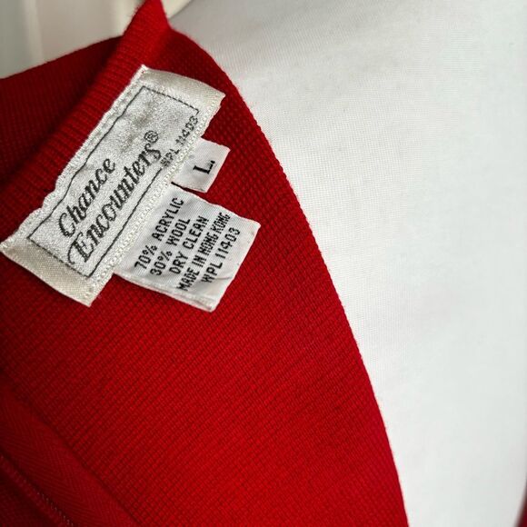 Chance Encounters Wool Blend Yin Yang Dress | Vintage | Sz. L - Picture 9 of 9